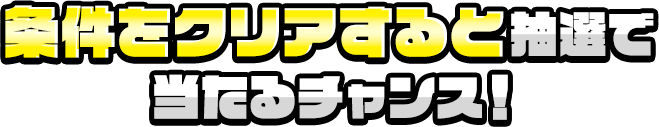 条件をクリアすると抽選で当たるチャンス！